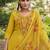 Floral Embroidered Sweetheart Neck Kurta With Salwar & Dupatta