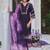 Floral Embroidered Thread Work  Cotton Straight Kurta With Trousers & Dupatta