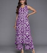 Ethnic Motifs Printed V-Neck Sleeveless  Cotton Kurta & Palazzo