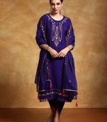 Women Floral Embroidered Regular Kurta with Dhoti Pants & With Dupatta