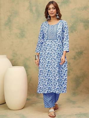 Women Floral Printed Kurta with Palazzo & Dupatta 5