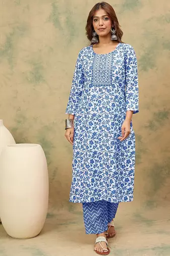 Women Floral Printed Kurta with Palazzo & Dupatta