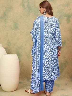 Women Floral Printed Kurta with Palazzo & Dupatta 6