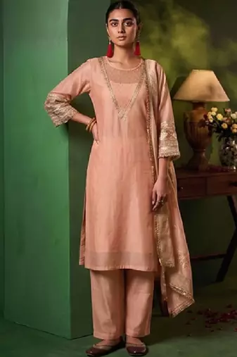 Women Ethnic Motifs Embroidered Regular Kurta with Palazzos & With Dupatta