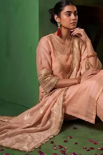 Women Ethnic Motifs Embroidered Regular Kurta with Palazzos & With Dupatta
