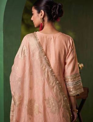 Women Ethnic Motifs Embroidered Regular Kurta with Palazzos & With Dupatta 4
