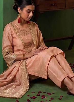 Women Ethnic Motifs Embroidered Regular Kurta with Palazzos & With Dupatta 5