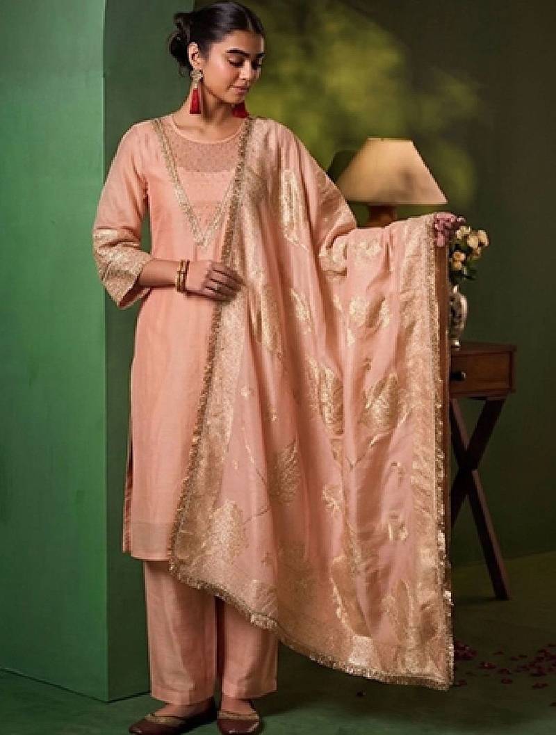 Women Ethnic Motifs Embroidered Regular Kurta with Palazzos & With Dupatta