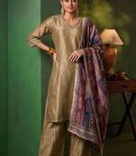 Women Ethnic Motifs Embroidered Regular Thread Work Kurta with Palazzos & With Dupatta
