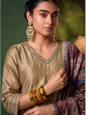 Women Ethnic Motifs Embroidered Regular Thread Work Kurta with Palazzos & With Dupatta 2