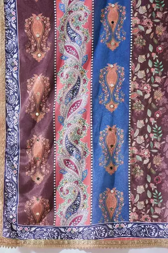 Women Ethnic Motifs Embroidered Regular Thread Work Kurta with Palazzos & With Dupatta