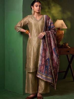 Women Ethnic Motifs Embroidered Regular Thread Work Kurta with Palazzos & With Dupatta 7