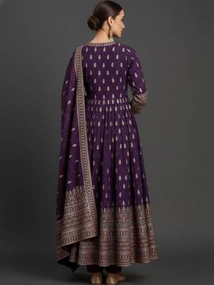 Women Ethnic Motifs Printed Panelled Kurta with Trousers & With Dupatta 3