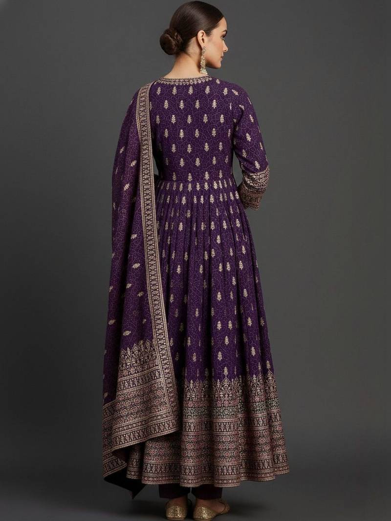 Women Ethnic Motifs Printed Panelled Kurta with Trousers & With Dupatta