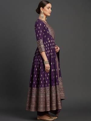 Women Ethnic Motifs Printed Panelled Kurta with Trousers & With Dupatta 4