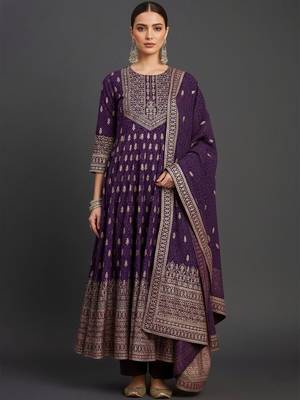 Women Ethnic Motifs Printed Panelled Kurta with Trousers & With Dupatta 5