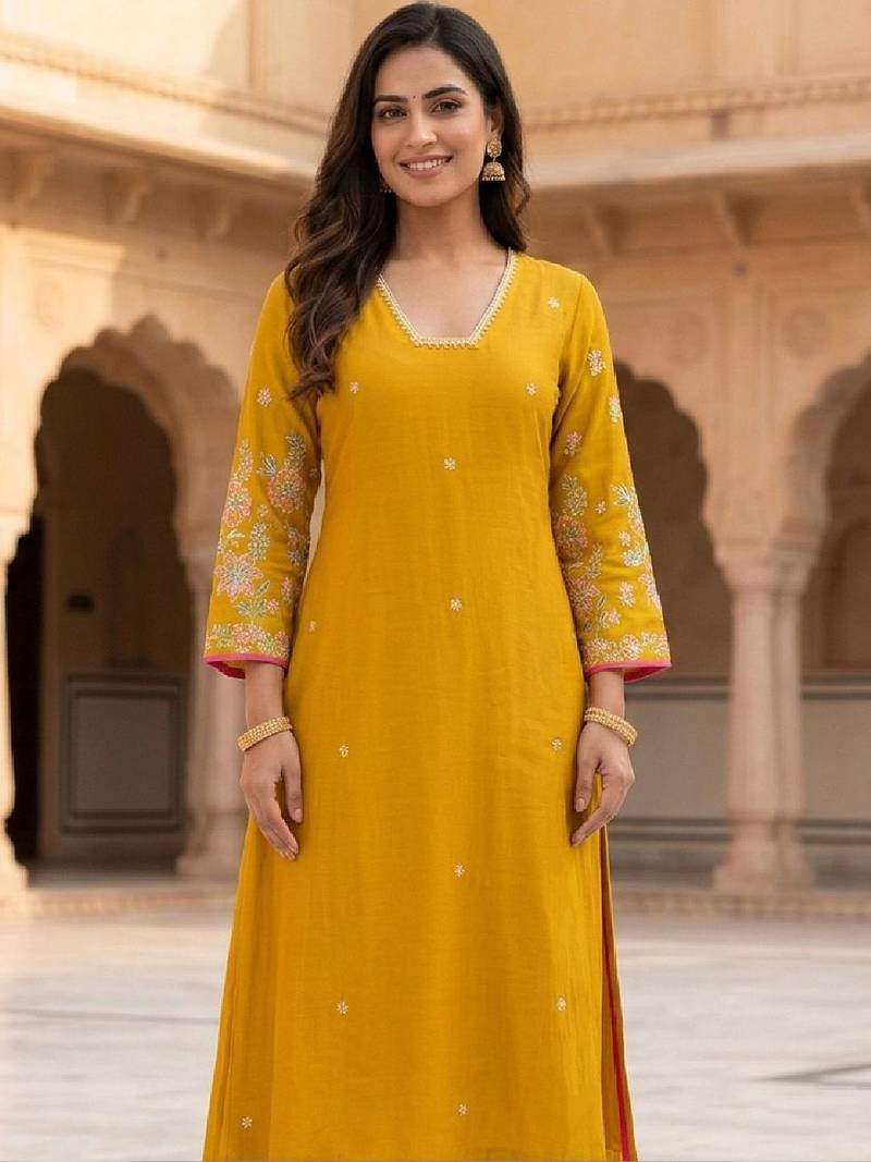 Women Floral Embroidered Regular Thread Work Kurta with Trousers & With Dupatta