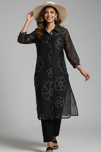 Women Bandhani Printed Kurta with Trousers