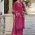 Floral Embroidered V Neck Thread Work Pure Cotton Kurta With Trouser And Dupatta