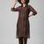 Women Bandhani Printed Regular Chanderi Silk Kurta with Trousers