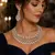 CZ Bridal Necklace and Earrings Set, Silver Crystal Statement Wedding Jewelry
