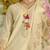 Nazrana Floral Thread Embroidered Schiffli Orangza Lace Kurta Trouser & Dupatta