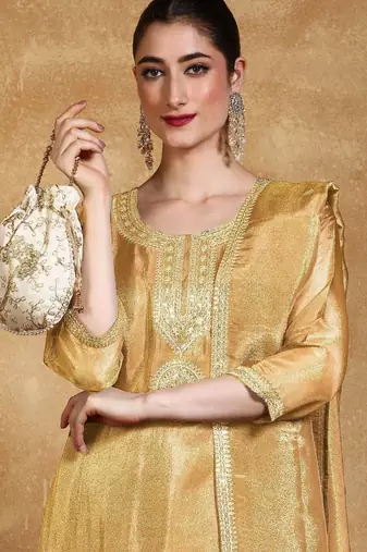 Women Floral Yoke Design Kurta with Trousers & Dupatta