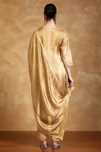 Women Floral Yoke Design Kurta with Trousers & Dupatta