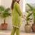 Women Regular Thread Work Kurta with Trousers
