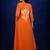 Cotton Rust Printed A Line Kurta With Trousers