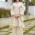 Off-White Kurta And Palazzo Set Featuring Textured Checks And Contemporary Abstract Embroidery
