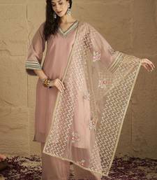 Women Solid Kurta with Palazzo & Dupatta