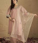Women Solid Kurta with Palazzo & Dupatta