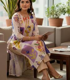 Mul Cotton Printed Kurta With Trousers