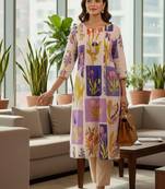 Mul Cotton Printed Kurta With Trousers