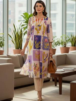 Mul Cotton Printed Kurta With Trousers 3