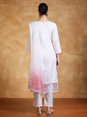 Women Embroidered Regular Sequinned Kurta with Trousers & With Dupatta 6