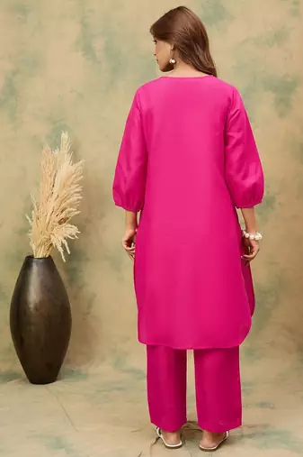 Women Solid Kurta with Trousers