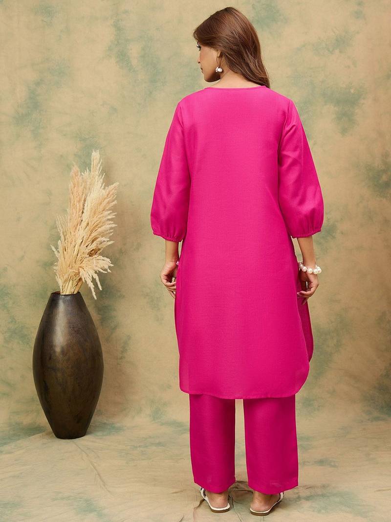 Women Solid Kurta with Trousers