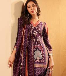 Ethnic Motifs Printed Gotta Patti Chanderi Silk Kurta With Trousers And Dupatta