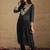 Abstract Printed Panelled Square Neck Georgette Straight Kurta With Trousers