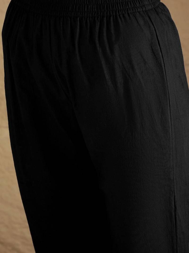 Abstract Printed Panelled Square Neck Georgette Straight Kurta With Trousers