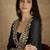 Abstract Printed Panelled Square Neck Georgette Straight Kurta With Trousers