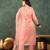 Floral Embroidered Thread Work Kurta With Trousers & Dupatta