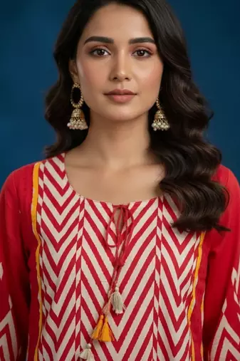Women Printed Regular Kurta with Trousers
