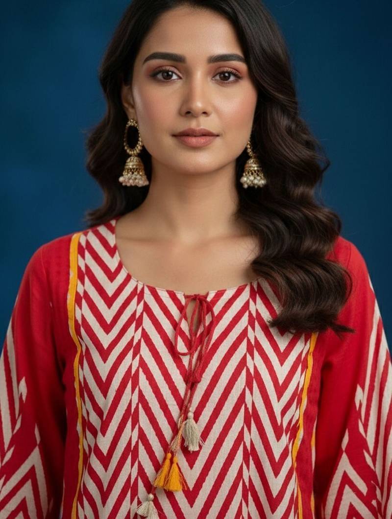 Women Printed Regular Kurta with Trousers