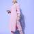 Women Regular Silk Crepe Kurta with Trousers