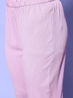 Women Regular Silk Crepe Kurta with Trousers 6