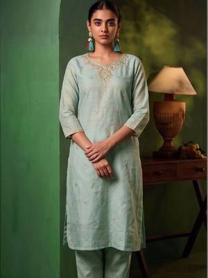 Women Ethnic Motifs Embroidered Regular Kurta with Trousers & With Dupatta 2