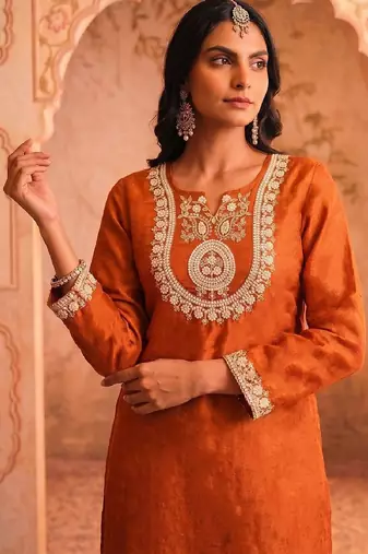 Women Ethnic Motifs Embroidered Regular Thread Work Kurta with Palazzos & With Dupatta